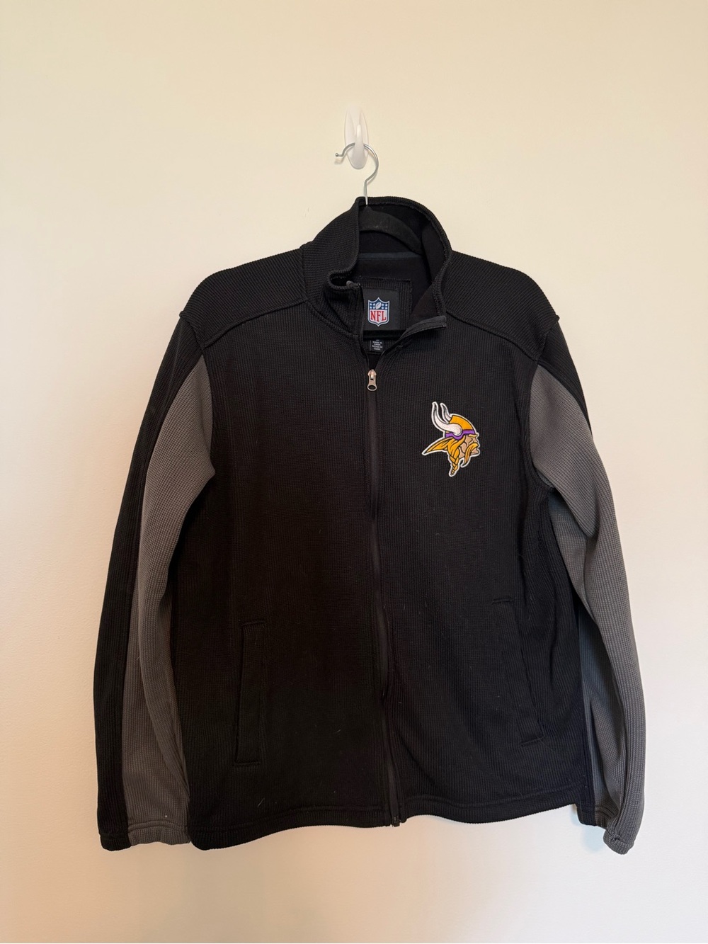 NFL Minnesota Vikings Black and Gray Zip-Up Jacket